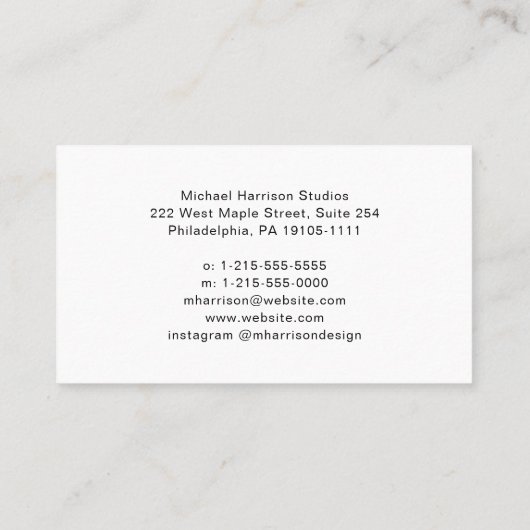 ビジネスモダンロゴのミニマリスト 予約カード (裏面)