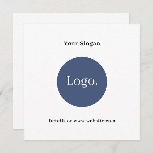 ビジネスモダンロゴの宣伝用ひな形 ノートカード (正面/裏面)