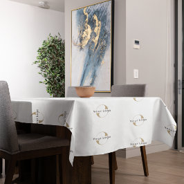 ビジネスモダンロゴクリーンミニマルカンパニー白 テーブルクロス