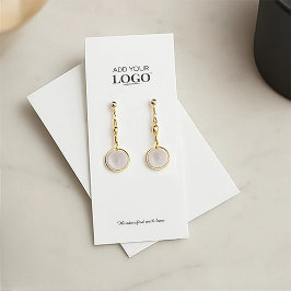 ビジネスモダンロゴジュエリーイヤリング表示カード コーリングカード