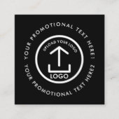 ビジネスモダンロゴスキャン可能なQRコード白黒 スクエア名刺 (正面)