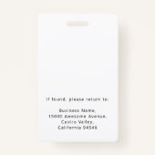 ビジネスモダンロゴスタッフ名ジョブタイトル写真ID バッジ (裏面)