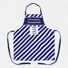 ビジネスモダンロゴストライプの幾何学的パターン エプロン