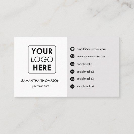 ビジネスモダンロゴソーシャルメディアのアイコンQRコード 名刺 (正面)