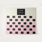 ビジネスモダンロゴピンクグラデーションの背景 タペストリー (正面(横))