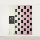 ビジネスモダンロゴピンクグラデーションの背景 タペストリー (正面)