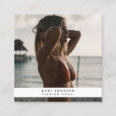 ビジネスモダンロゴファッション美しい写真 スクエア名刺 (正面)