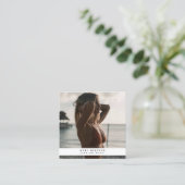 ビジネスモダンロゴファッション美しい写真 スクエア名刺 (スタンド正面)