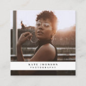 ビジネスモダンロゴフォトグラファー写真QRコード スクエア名刺 (正面)