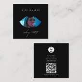 ビジネスモダンロゴフォトメイクアップアーティストリップ スクエア名刺 (正面/裏面)