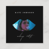 ビジネスモダンロゴフォトメイクアップアーティストリップ スクエア名刺 (正面)