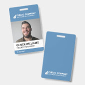 ビジネスモダンロゴフォト従業員IDバッジ バッジ (正面＆裏面)