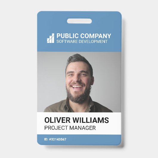 ビジネスモダンロゴフォト従業員IDバッジ バッジ (正面)