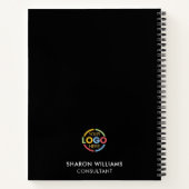 ビジネスモダンロゴブラックモノグラムイニシャル ノートブック (裏面)