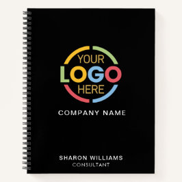 ビジネスモダンロゴブラックモノグラムイニシャル ノートブック