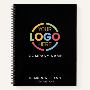 ビジネスモダンロゴブラックモノグラムイニシャル ノートブック