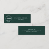 ビジネスモダンロゴプレーン企業の従業員 スキニー名刺 (正面/裏面)