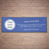 ビジネスモダンロゴプロモ広告ーションの青 横断幕