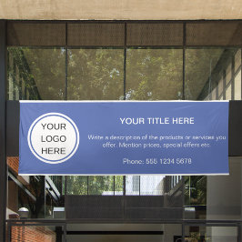 ビジネスモダンロゴプロモ広告ーションの青 横断幕