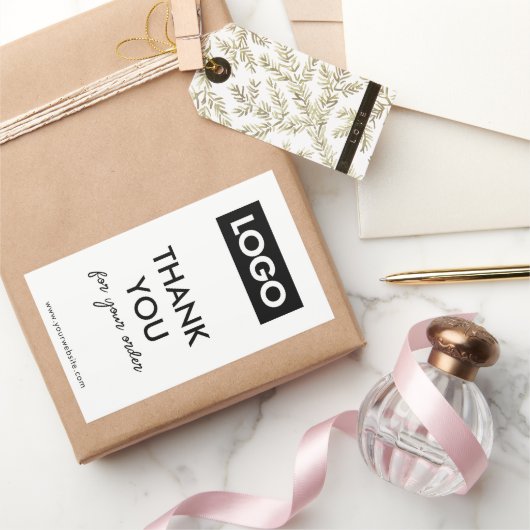 ビジネスモダンロゴボックスのシール 長方形シール (ギフト)