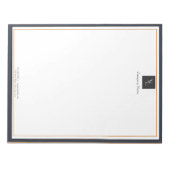 ビジネスモダンロゴ付き白黒金ゴールド ノートパッド (正面)