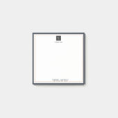 ビジネスモダンロゴ付き白黒金ゴールド ポストイット (正面)