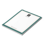 ビジネスモダンロゴ付き緑の白金ゴールド ノートパッド (回転)