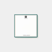 ビジネスモダンロゴ付き緑の白金ゴールド ポストイット (正面)