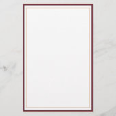 ビジネスモダンロゴ付き赤い白色金ゴールド 便箋 (裏面)