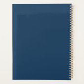 ビジネスモダンロゴ付き青い白い金ゴールド プランナー手帳 (裏面)