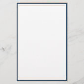 ビジネスモダンロゴ付き青い白い金ゴールド 便箋 (裏面)