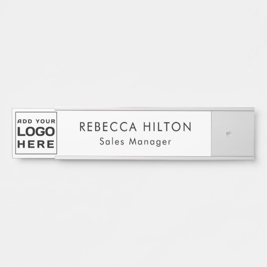 ビジネスモダンロゴ会社の従業員のカスタム サインプレート (正面)
