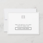 ビジネスモダンロゴ会社クーポンコード ノートカード (裏面)