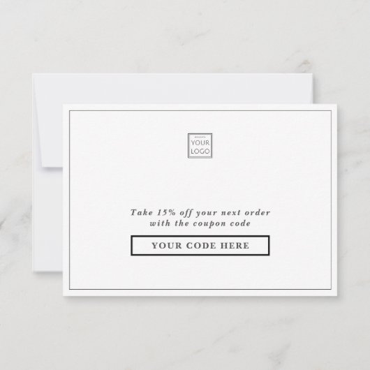 ビジネスモダンロゴ会社クーポンコード ノートカード (裏面)
