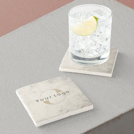 ビジネスモダンロゴ会社白黒大理石 ストーンコースター