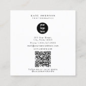 ビジネスモダンロゴ写真家の写真 スクエア名刺 (裏面)