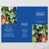 ビジネスモダンロゴ写真3つ折ブルーパンフレット (正面)