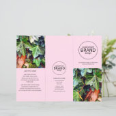 ビジネスモダンロゴ写真3重ピンクパンフレット (スタンド正面)