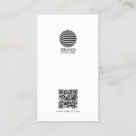 ビジネスモダンロゴ写真QRコードソーシャルメディア 名刺 (裏面)