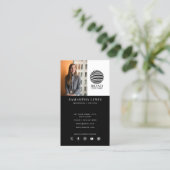 ビジネスモダンロゴ写真QRコードソーシャルメディア 名刺 (スタンド正面)