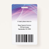 ビジネスモダンロゴ従業員の写真 バッジ (裏面)