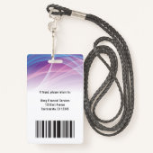 ビジネスモダンロゴ従業員の写真 バッジ (裏面ランヤード)