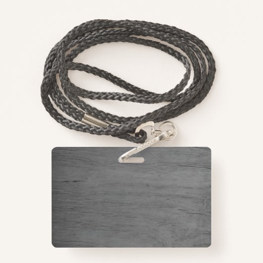ビジネスモダンロゴ灰色の木製写真従業員Id バッジ (裏面ランヤード)