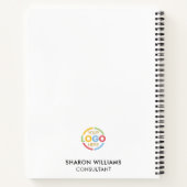 ビジネスモダンロゴ白黒モノグラムイニシャル ノートブック (裏面)