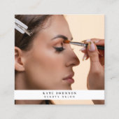 ビジネスモダンロゴ美しい美容師写真 スクエア名刺 (正面)