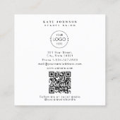 ビジネスモダンロゴ美しい美容師写真 スクエア名刺 (裏面)