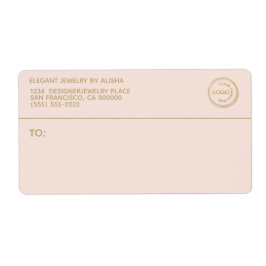 ビジネスモダンロゴ赤面金ゴールド住所 シール