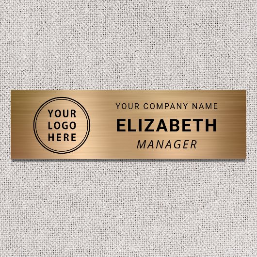 ビジネスモダンロゴ金ゴールド 名札