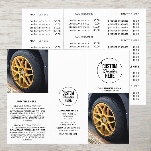 ビジネスモダンロゴ3つ折り写真価格パンフレット