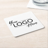 ビジネスモダンロゴ スクエアペーパーコースター (アングル)